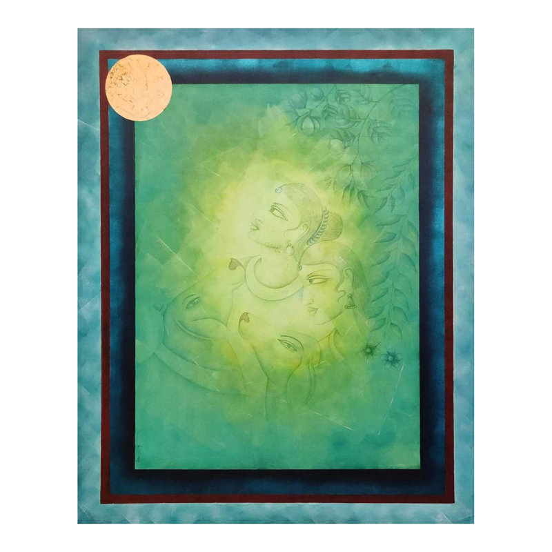 Divine Bond With Cows | Mixed Media On Canvas | By Mohit Bhardwaj