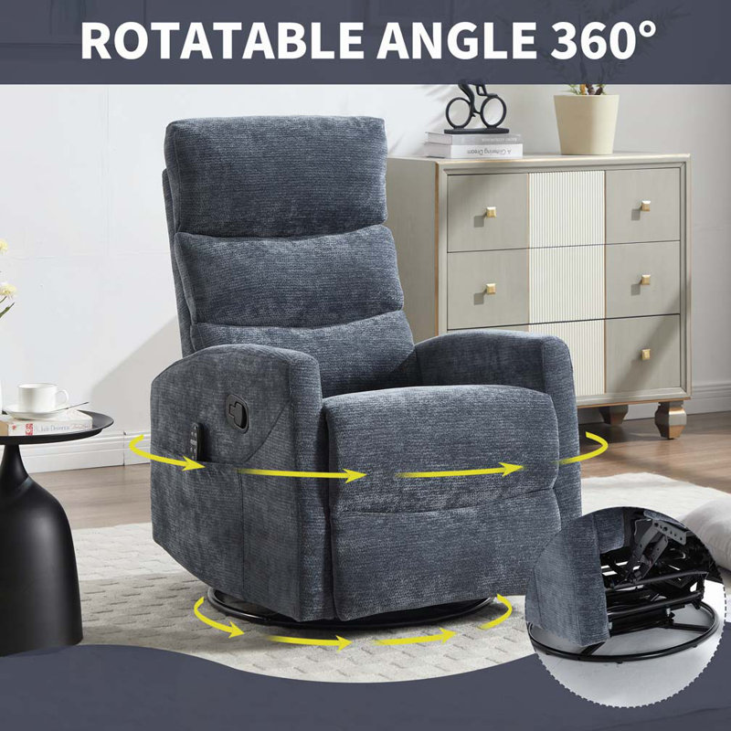 Fauteuil inclinable manuel en chenille avec fauteuil à bascule et pivotant Chenille, Bleu