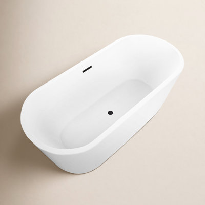 Iris 59" Freestanding Soaking Acrylic Bathtub