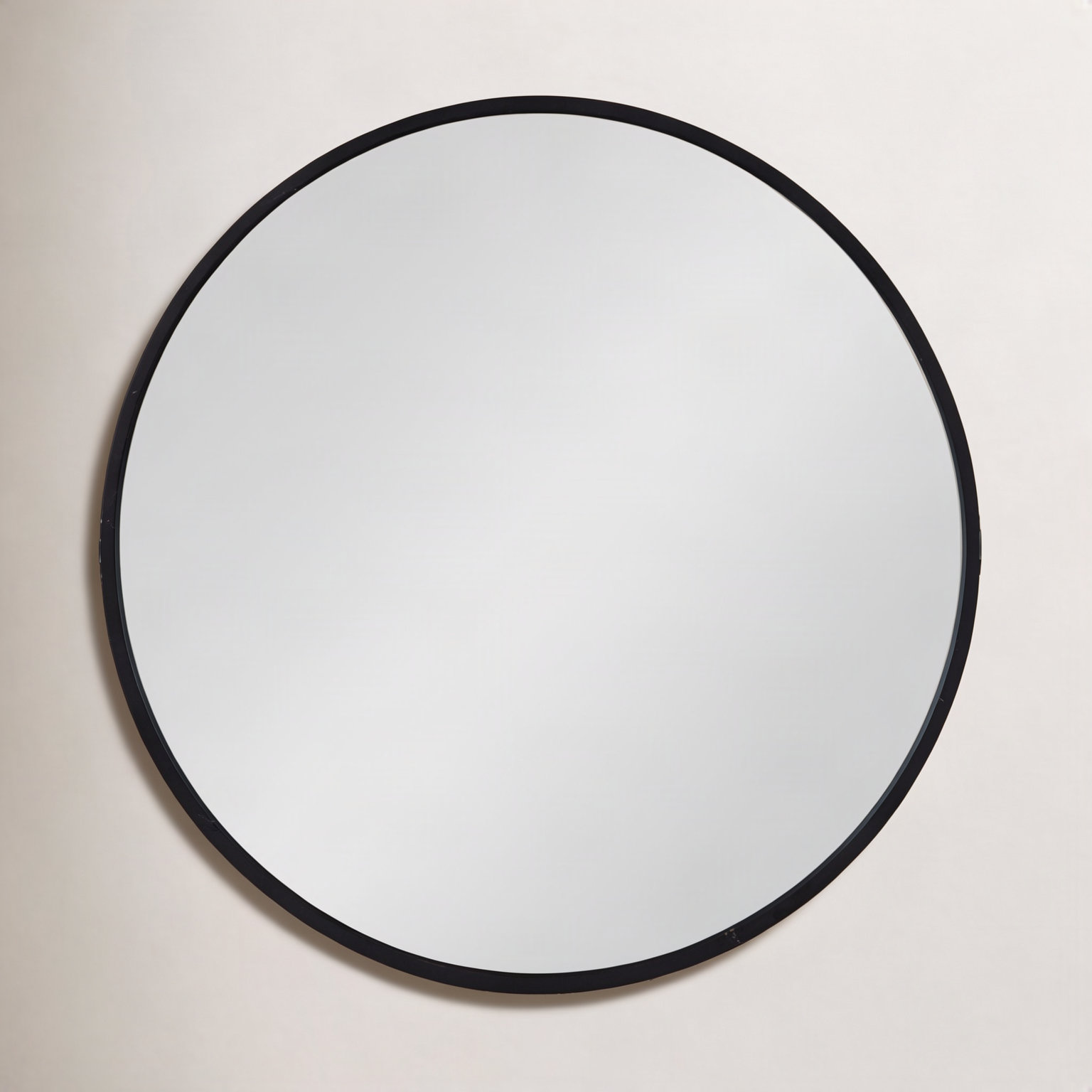 Arranjeet Modern Round Wall Mirror, 31.5" x 31.5", Black