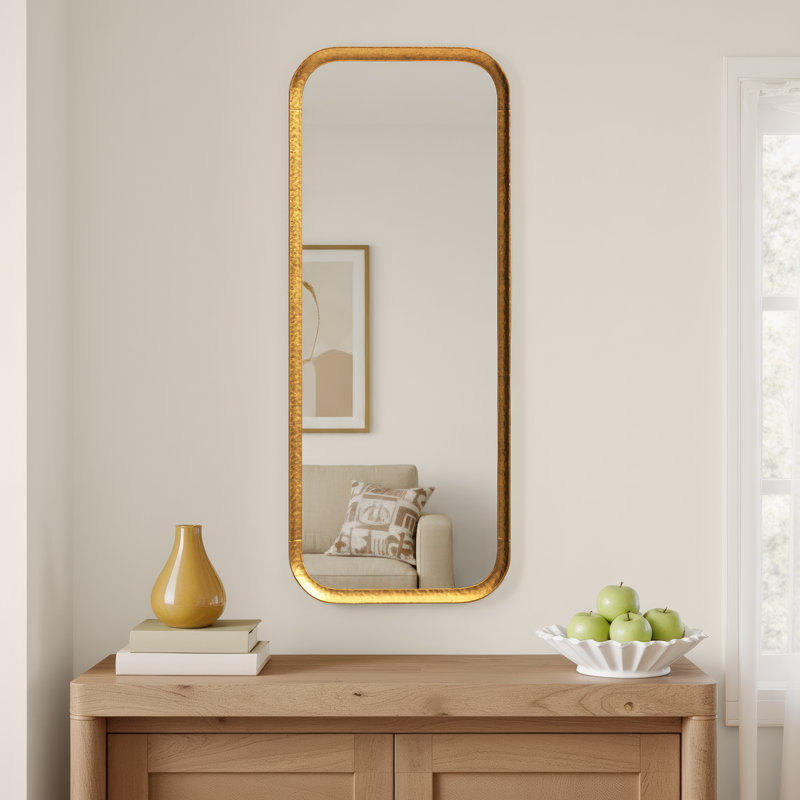 Iron Rectangle Mirror, Gold Leaf, 39.5" x 15.75"