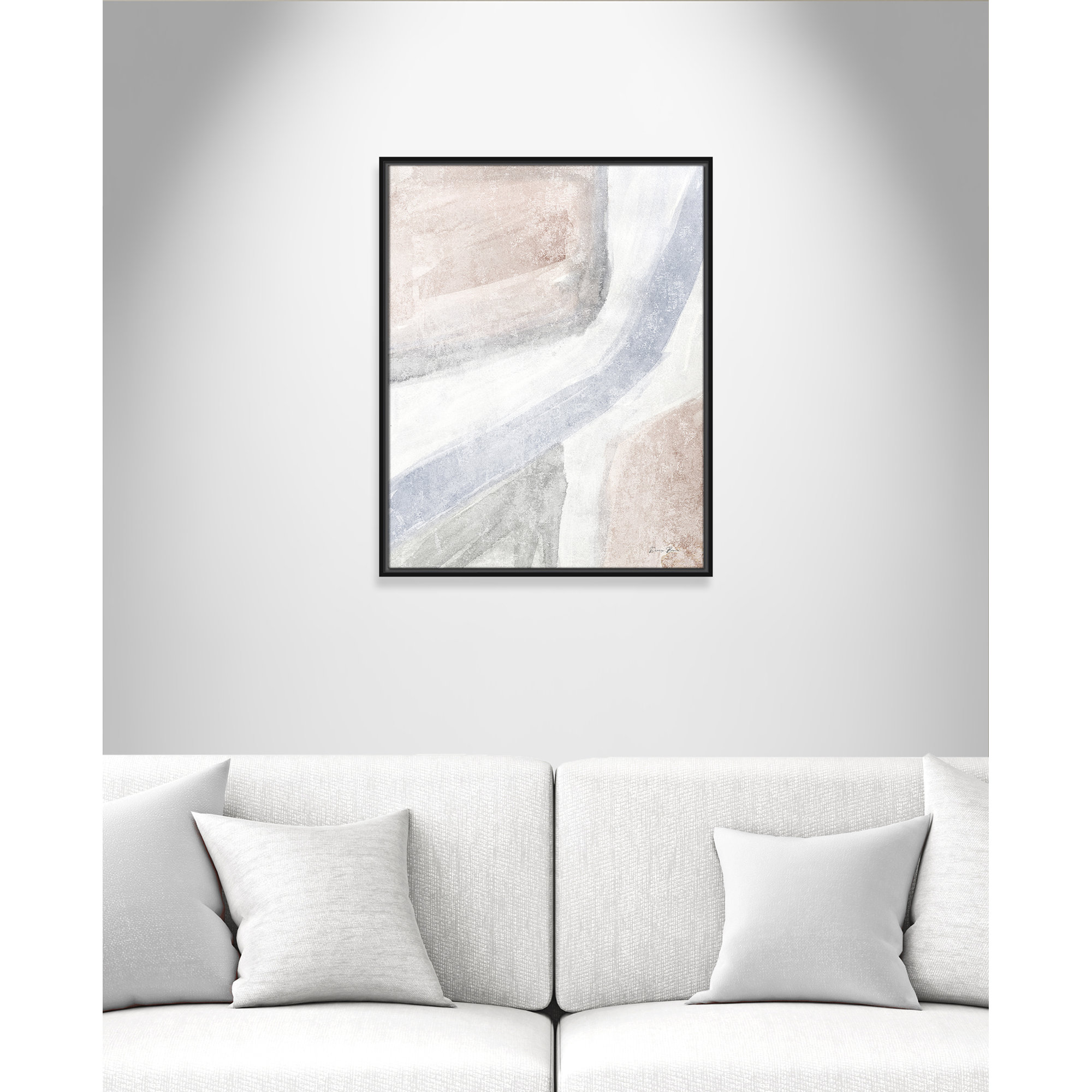 Soften 1 - Floater Frame Print on Canvas, 29.5" H x 23.5" W x 2" D, Black