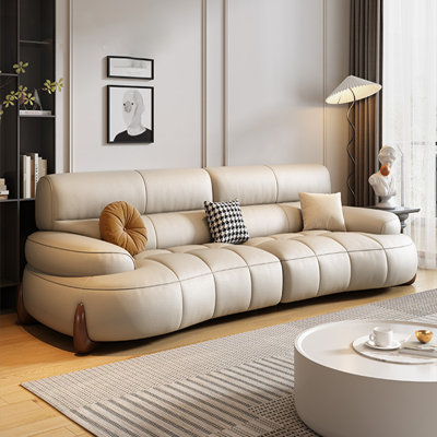 Canapé modulaire en cuir véritable kaki