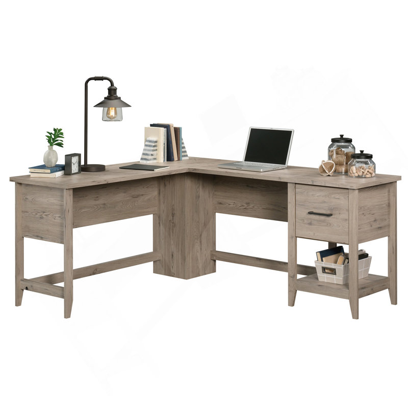 Bureau en L, finition brune