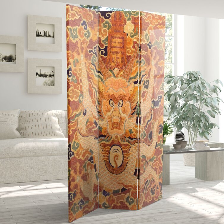 Dragon of the Chamber Double Sided 3 Panel Room Divider