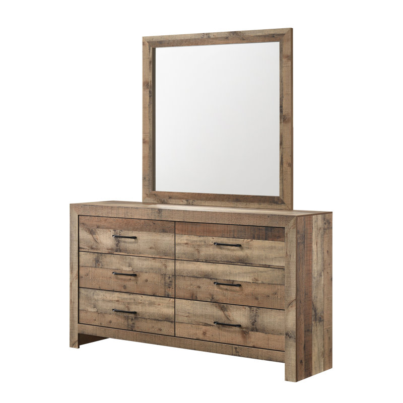 Ensemble de meubles de chambre à coucher en bois de style rustique à 1 tiroirs avec 1 tiroir rustique et riche