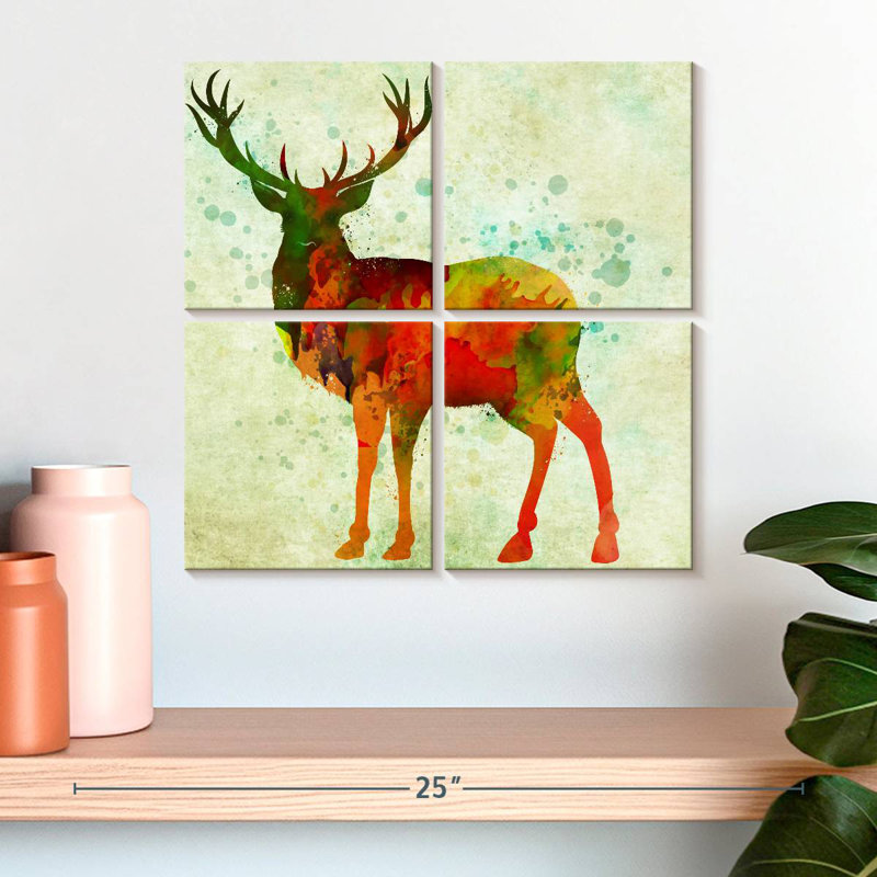 Brampt Deer Abstract, 18" H x 18" W