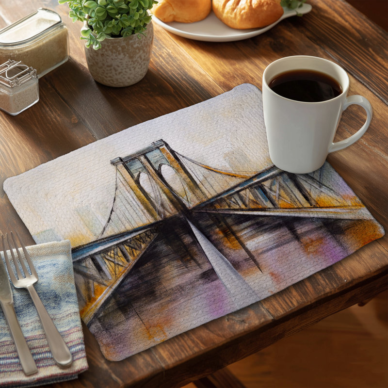 Colorful Brooklyn Bridge Braided Polyester Placemats - Set of 4