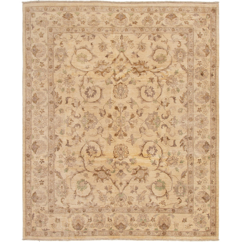 Tapis de surface en laine 8 pi 2 po x 9 pi 9 po à la main one-of-kind-noué la 2010 chobi crème Hursey