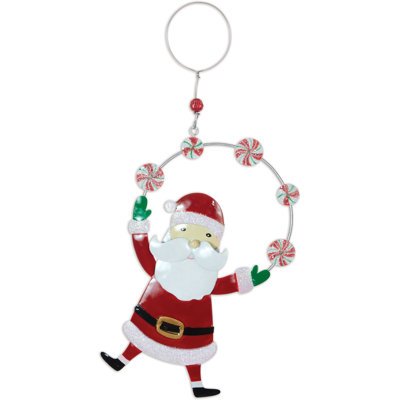 Ornement de bonbons Santa Jongler - ensemble de 3