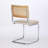 Velvet and Teddy Fabric Upholstered Side Chair with Cane Rattan Back-1762856689-1755046856