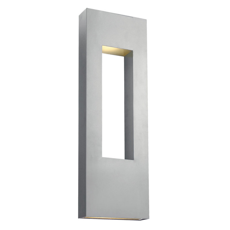 Atlantis Frosted Glass Outdoor Flush Mount, 36" H x 12" W x 4" D, Titanium