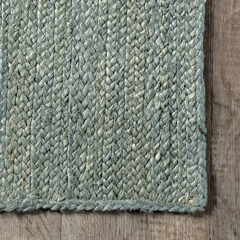 Tapis en jute de campagne tissé à la main Rigo, Rectangle 7 pi 6 po x 9 pi 6 po