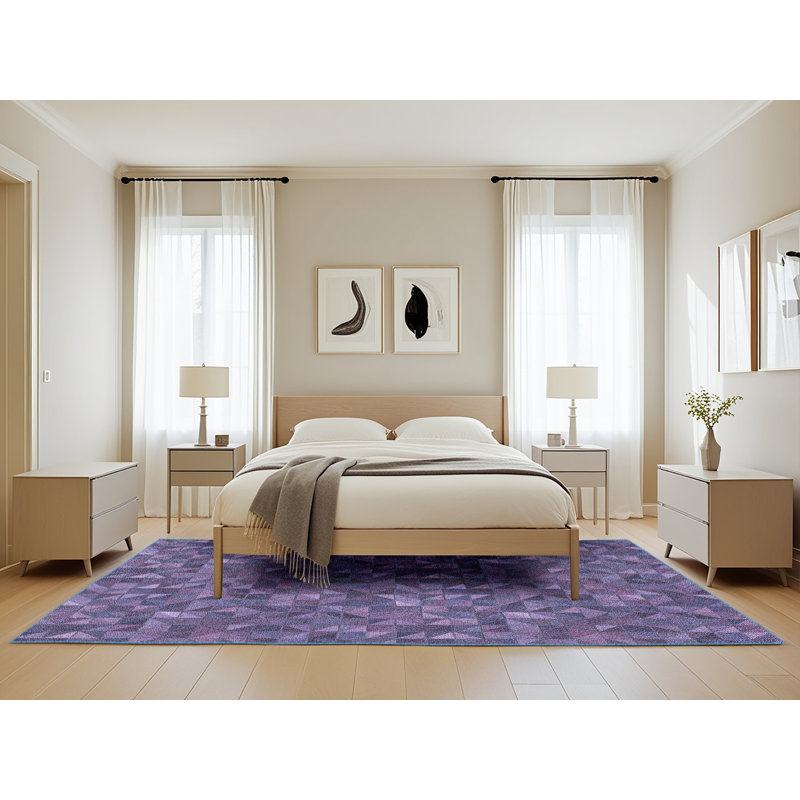 Geometric Indoor Rug, Rectangle 5' x 8'