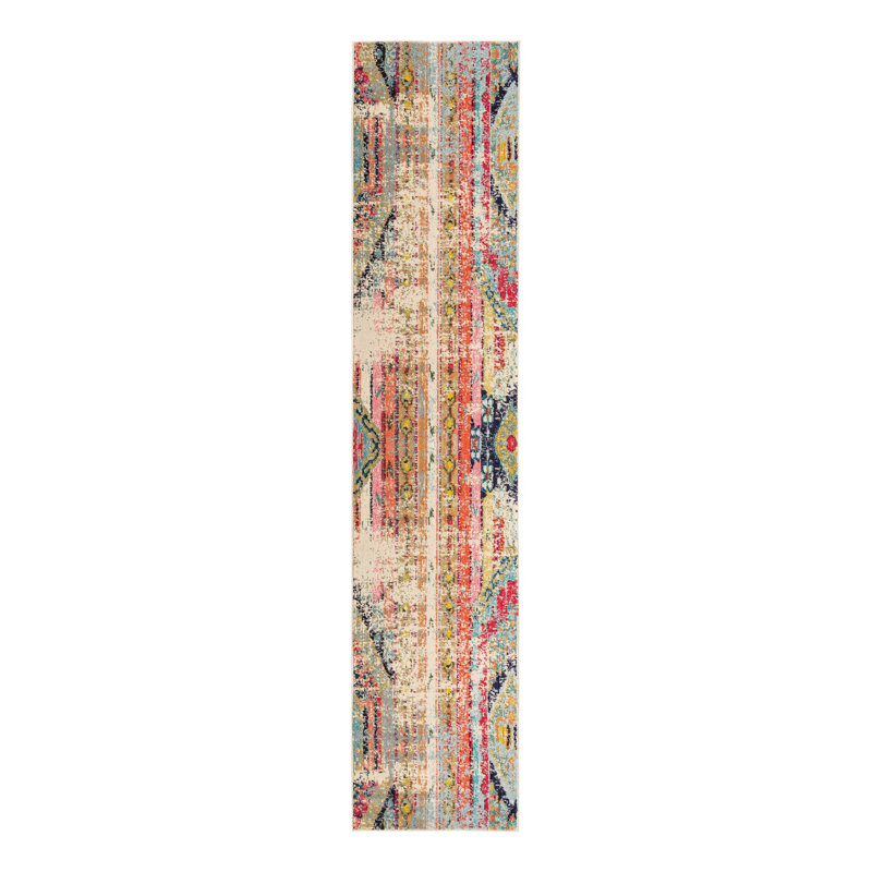 Tapis multicolore Newburyport, Tapis de couloir 2 pi 7 po x 12 pi