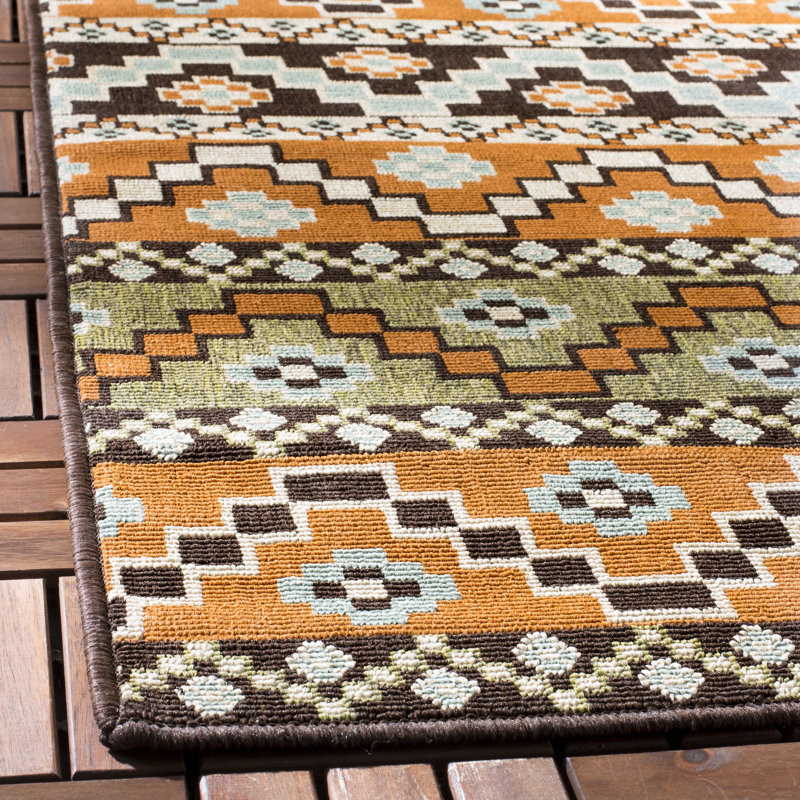 Tapis intérieur / extérieur Northpoint Ikat, Tapis de couloir 2 pi 3 po x 6 pi 7 po