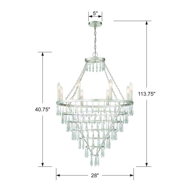 Higbee 8 - Light Dimmable Tiered Chandelier