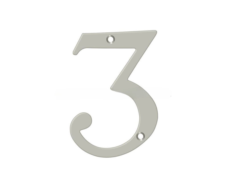 Chiffres de 6 po Deltana, Nickel satiné
