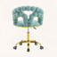 Chaise de bureau pivotante moderne en velours avec dossier à bulles et base dorée Modern-782404106