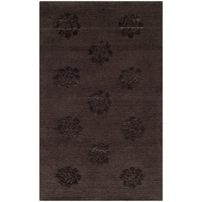 Martha Stewart Classics Hand-Knotted Wool/Silk Onyx/Brown Area Rug