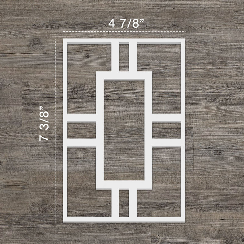 Hastings Decorative Fretwork Wall Panels In Architectural Grade PVC, 7.375" H x 4.875" W x 0.375" D