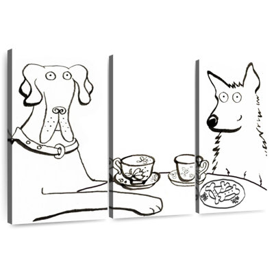 Chiens Brampt prenant un thé