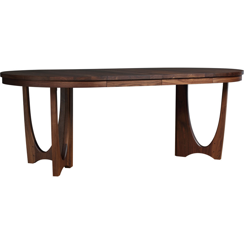 Walnut Grove Extendable Walnut Solid Wood Pedestal Dining Table
