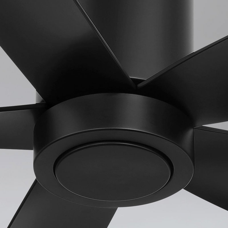 CORMAC 52 inch 5-Blade Hugger Ceiling Fan With Remote- (No Light), Matte Black