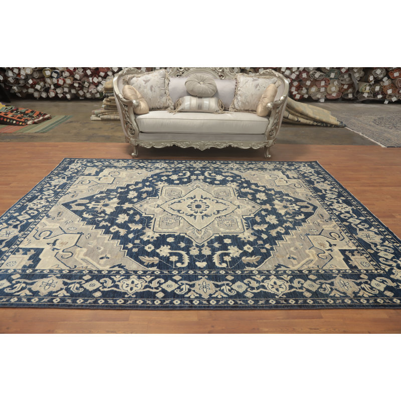 Tapis turc Oushak en laine à teinture végétale 8 x 10
