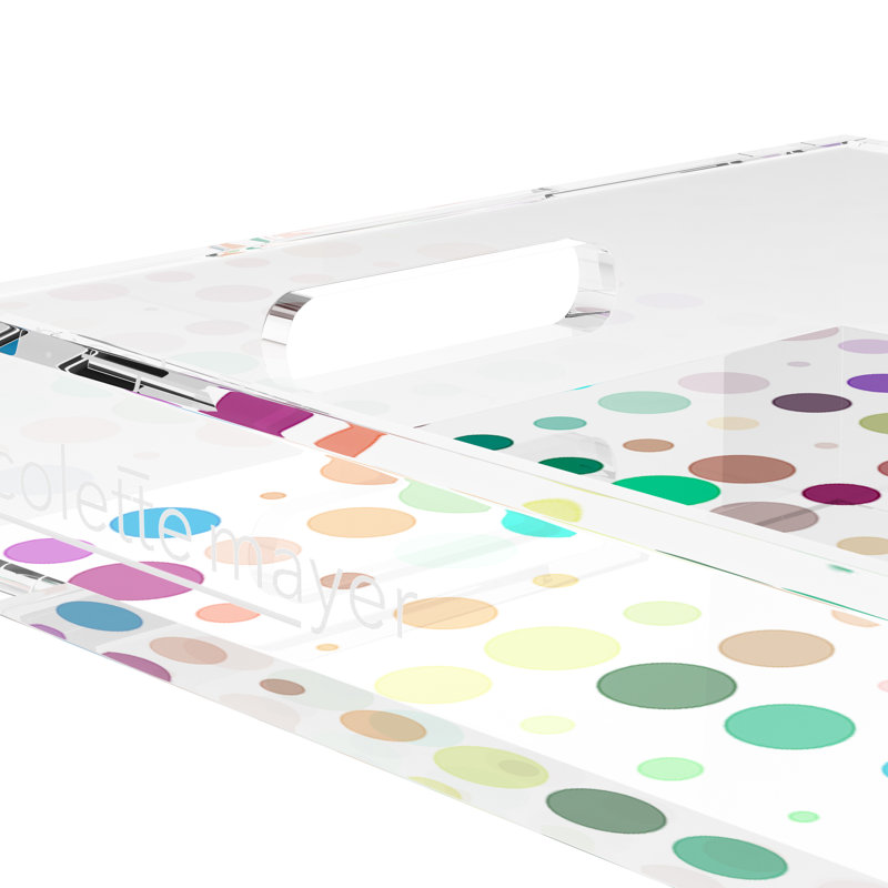 Mod Confetti Andre Acrylic Rectangle Decorative Tray, 12.5"W x 7.75"D x 2"H
