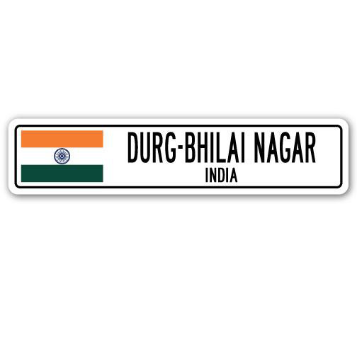 Panneau de signalisation en aluminium Benfield Durg-Bhilai Nagar, Inde, H 6 po x l 24 po x P 1 po