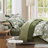 Comforter Set -7 Pieces Botanical Olive Green Comforter for All Seasons, Bed in a Bag with Flowers Floral Comforter, Sheets, Pillowcases & Shams-111986126-124311214