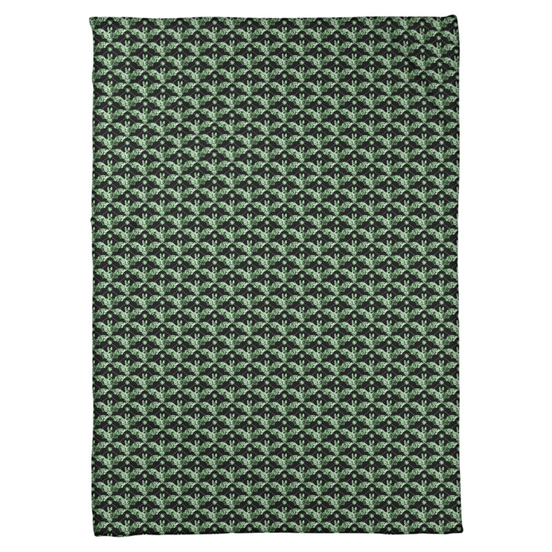 Katelyn Elizabeth Sewn Throw Blanket, 62.5" W x 82.5" L, Green/Black