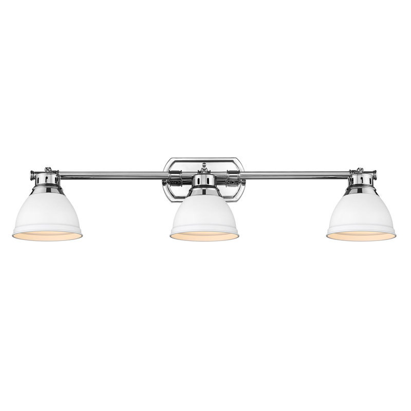 Bryannah 3-Light Semi-Flush - Track Light, Chrome, Matte White