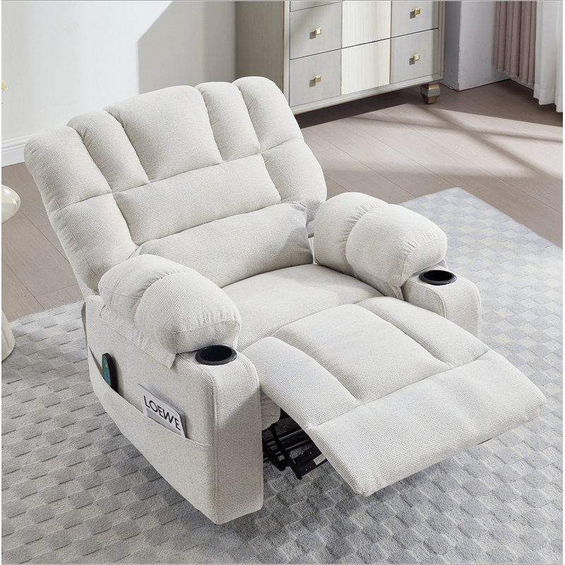 Fauteuil inclinable avec chauffage et vibration, Beige