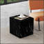 Table basse 15,7 * 15,7 * 15,7 pouces en panneau de fibres à densité moyenne avec texture de marbre - Design luxueux, décor de salon parfait, texture tendance cubique