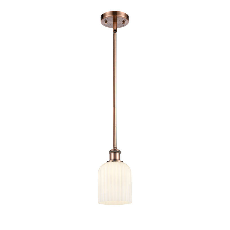 Luminaire suspendu 5 lumières Ballston Addeline, Cuivre antique, Blanc brillant