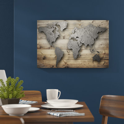 Holzbild Silver World