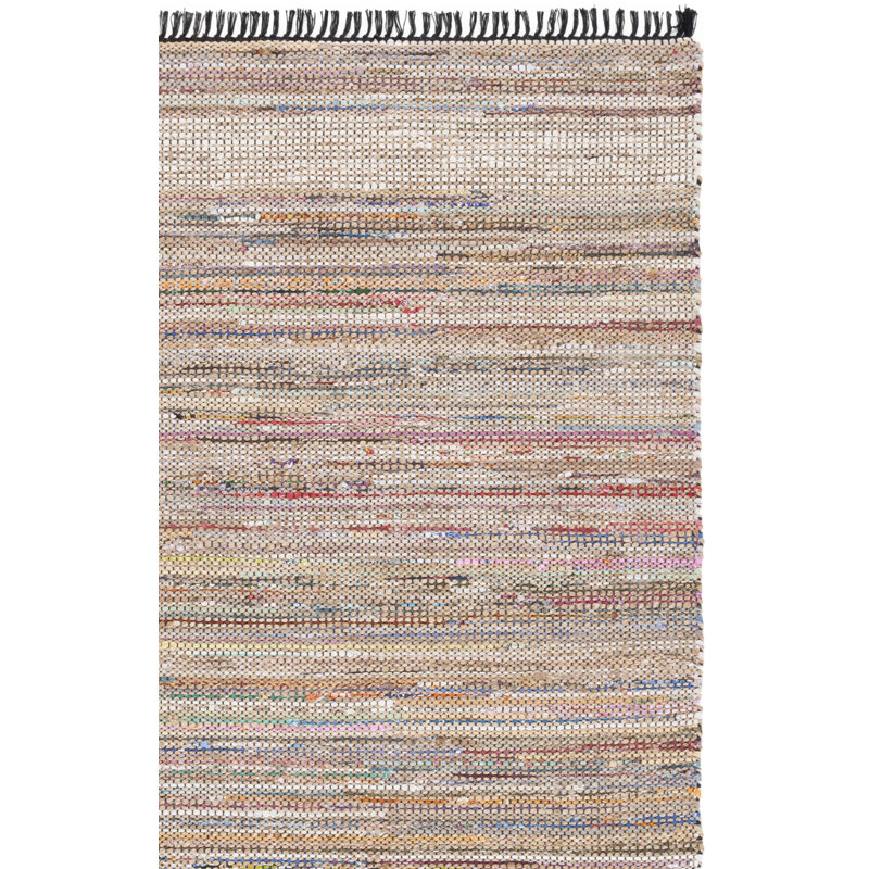 Cape Cod 153 Hand Woven Denim/Jute/Cotton Rug in Pink/Beige, Rectangle 8' x 10'