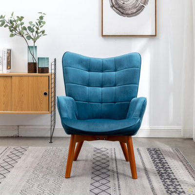 Fauteuil et repose-pieds en velours capitonné l 28,75 po Battistina