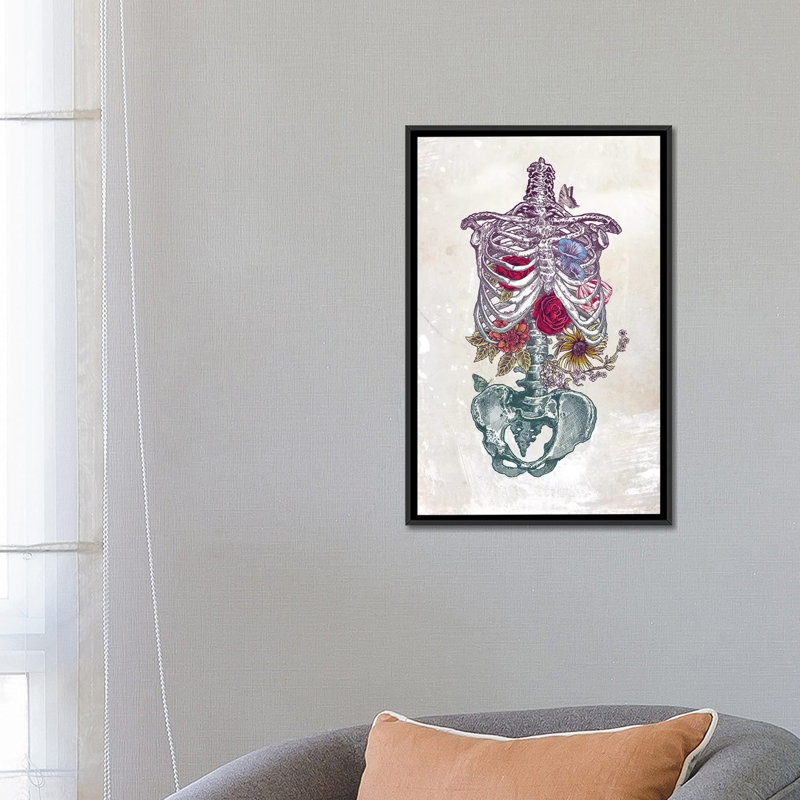 «Flowers from intérieur», impression sur toile, H 26 po x l 18 po x P 1,5 po, Toile avec cadre noir, Pas de tapis