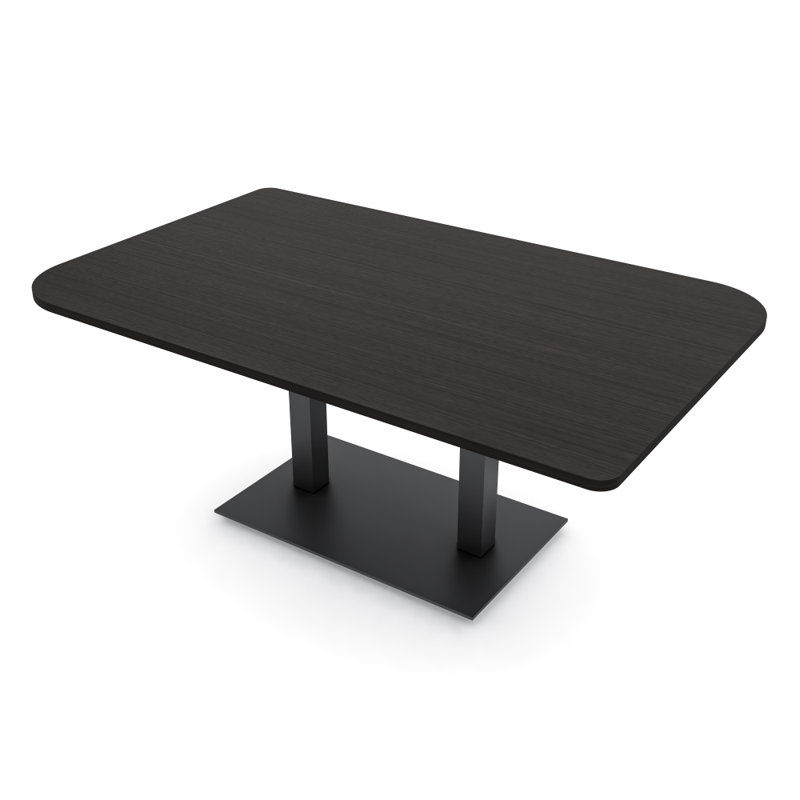 Table de conférence Ogren Duo, L 72 po x l 48 po, Cyprès noir, Noir mat