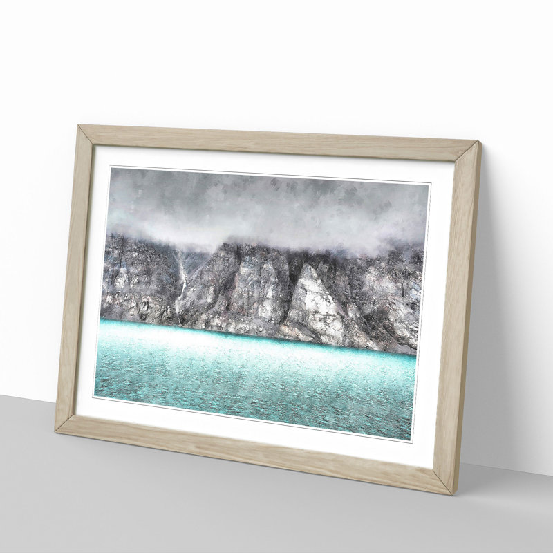 Fog over Baffin Island in Canada - Picture Frame Graphic Art Print, Oak Framed, 24cm H x 33cm W x 2cm D
