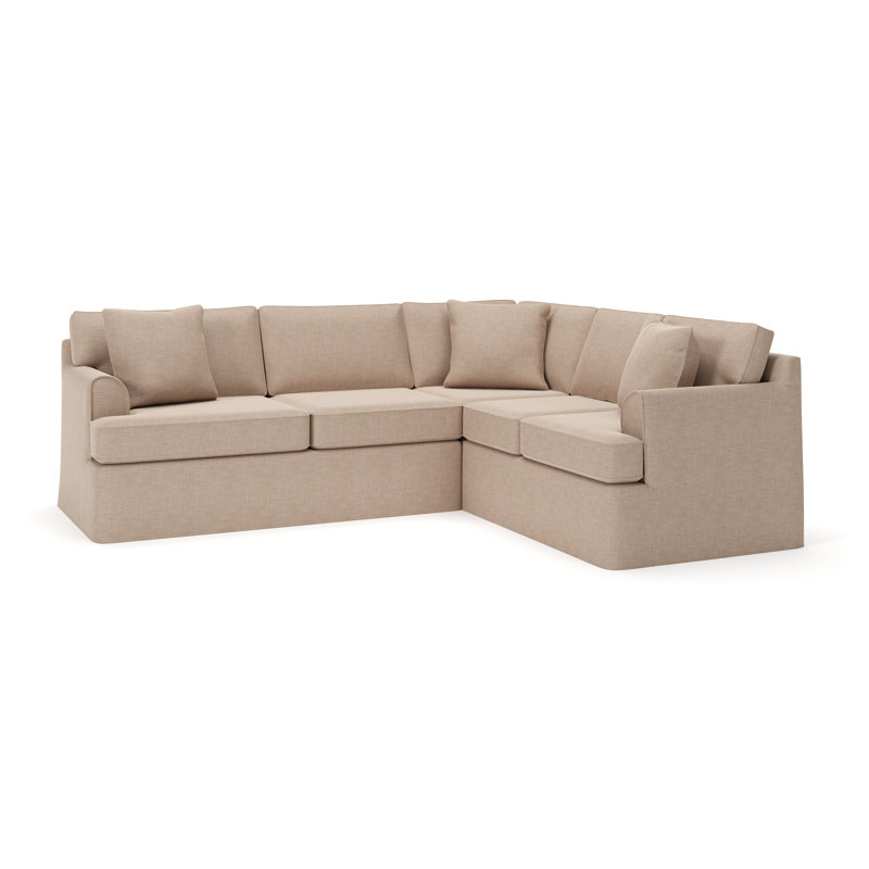 Canapé modulaire 2 pièces Conradina, Orienté à droite, Tissage panier en lin Conversation
