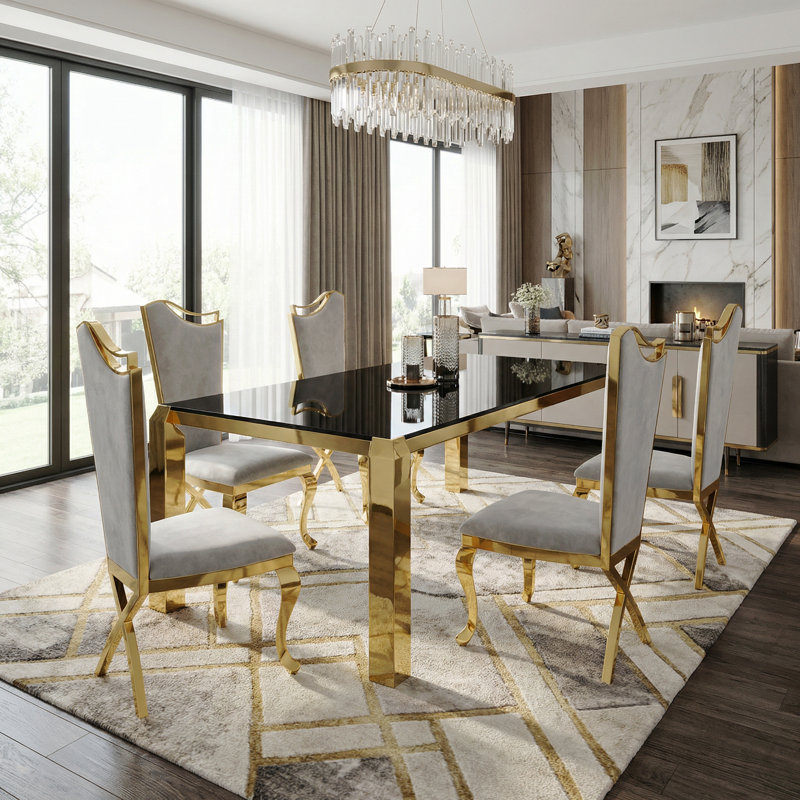 Table de salle à manger de luxe 63 po Luxury Gold