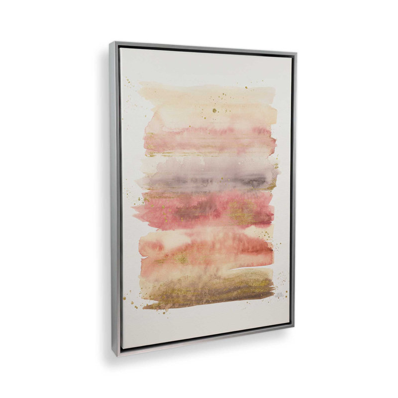Impression de l'aube dorée v1, Cadre flottant en chrome poli, H 18,75 po x l 12,75 po x P 1,75 po