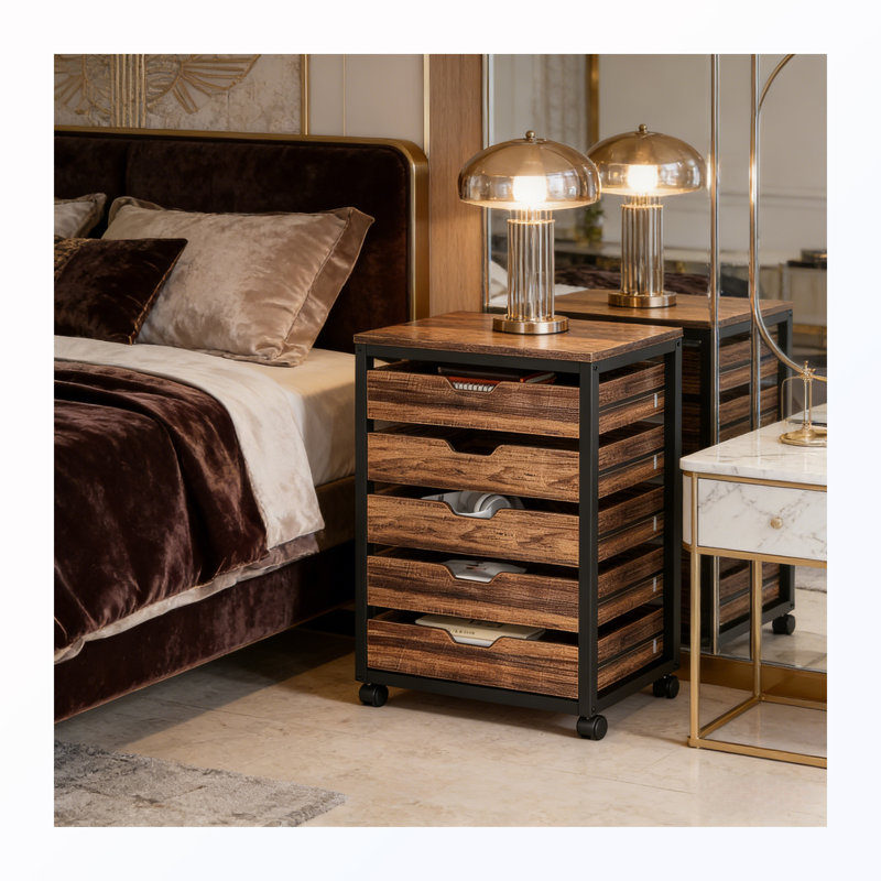 Armoire de rangement avec commode à tiroirs