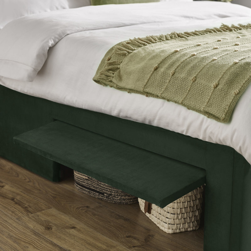 Upholstered Ottoman Storage Bed, Kingsize (5'), Green