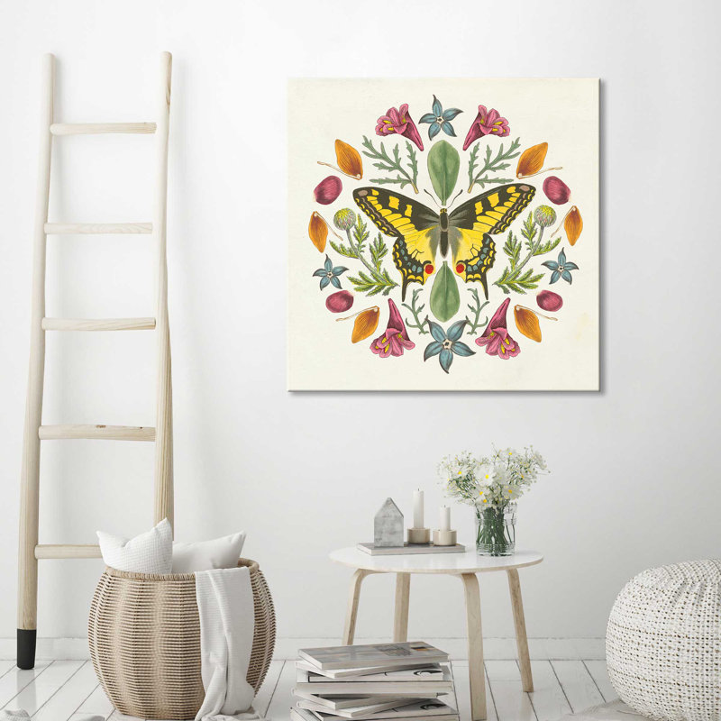 « papillon mandala iii », impression, H 24 po x l 24 po x P 1,5 po, Toile tendue