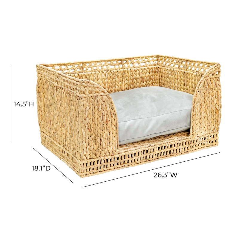 Lit pour petit animal en rotin naturel